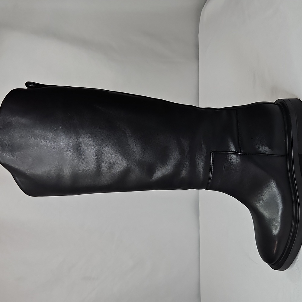 Steve Madden Gaige-Wide Calf Black Leather Riding Boots Size 8 - Picture 2 of 10